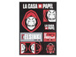 Aufkleber mit 'La Casa de Papel' Charakteren und Logos