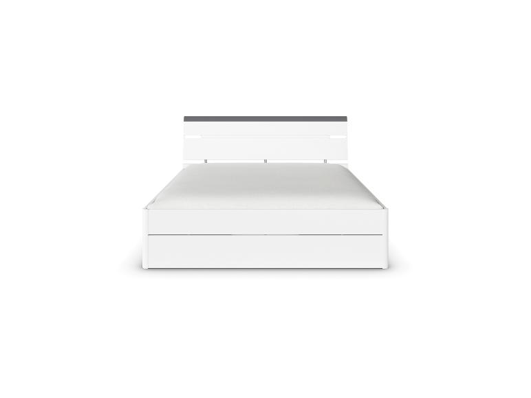 Corvo Bett inkl. Sockelschubladen und LED-Beleuchtung Weiß Breite 185 cm/Höhe 102 cm