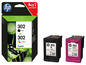 HP 302 Tintenpatronen: Schwarz und Dreifarbig im 2er-Pack.
