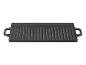 GSW Black Iron BBQ Grillplatte, eckig, 42 cm, aus Gusseisen mit geriffelter Oberfläche und Griffen