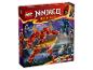 Ninjago Kai's Elemental Fire Mech Bausatz, mit rotem Mech und Minifiguren.