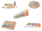 LUPILU® Montessori Holzspielzeug: Rechenschieber, Magnetlabyrinth, Zählklötze und Formenpuzzle.