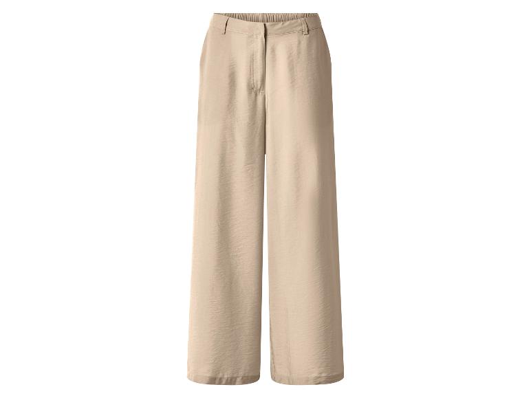 Beige weite Hose mit elastischem Bund