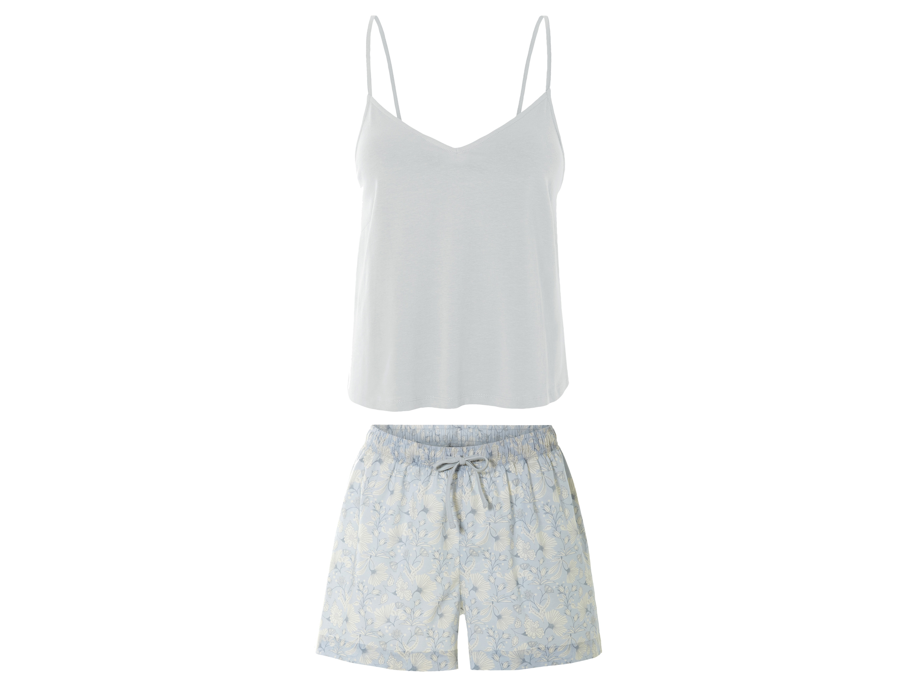 esmara® Damen Shorty Pyjama (Blau, XS (32/34))““ | rose Muster: – Detail: mit kleinen Seitenschlitzen Ausschnitt: V-Ausschnitt Material: Baumwolle, 5 % Elasthan Lycra® Shorts: Baumwolle Pflegehinweis: waschen bei max. 40 °C nicht bleichen schonende Trocknung im Wäschetrockner bei max. 60 °C bügeln bis 150 °C Stufe 2. Dampfbügeleisen kann verwendet werden nicht trockenreinigen Größe: XS 32/34 – XL 48/50 Meine Lidl-Größe – so einfach gehts Deine Größe findest du in der Lidl-Größentabelle . Oeko-Tex® Standard 100 Geprüft auf Schadstoffe Zertifizierungsnummer: 09.0.68536 Hohenstein Htti Standard 100 by Oeko-Tex® ist die weltweit bekannteste, unabhängige Zertifizierung schadstoffgeprüfter Textil- und Lederprodukte aller Art – vom Garn und den Stoffen bis hin zum gebrauchsfertigen Artikel. Das Label bestätigt