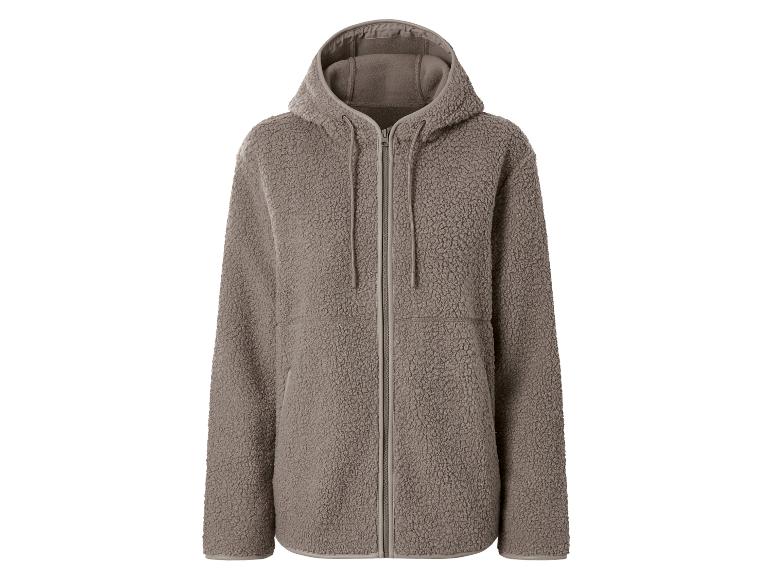 Grauer Fleece-Hoodie mit Reißverschluss.