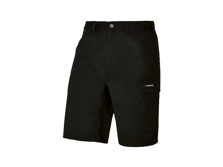 Parkside schwarze Arbeitsshorts mit Cargotaschen.