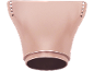 Roségoldene Haartrocknerdüse mit kleinen Löchern an den Seiten.