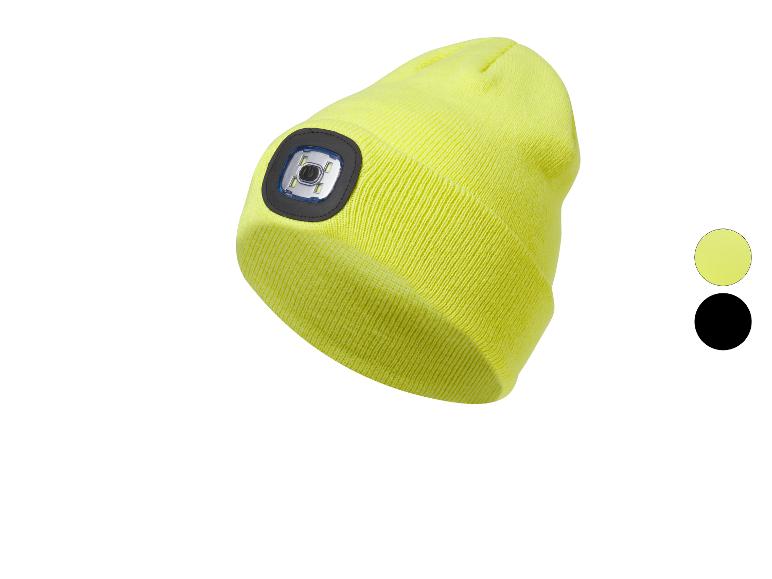 Gelbe Mütze mit integriertem LED-Licht und Farboptionen