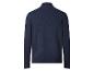 Herren-Strickjacke mit Stehkragen in Marineblau, Rückansicht