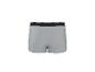 Graue Boxershorts mit schwarzem Gummibund und einem dünnen weißen Streifen.