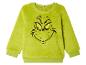 Grüner Fleece-Pullover mit Grinch-Motiv.
