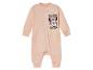 Ein rosa Baby-Overall mit einem Mickey-Mouse-Motiv.
