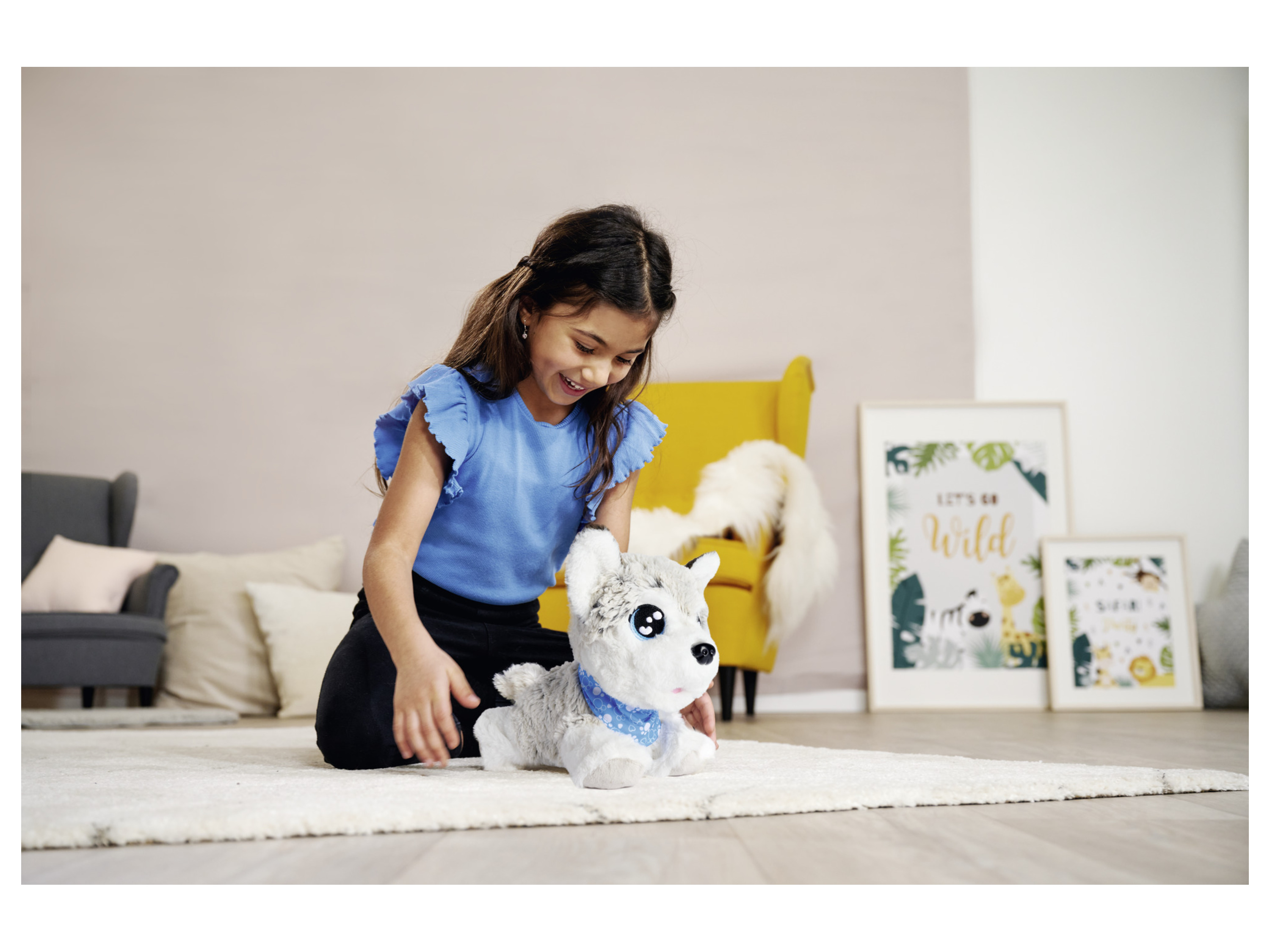 SIMBA Kuscheltier Chi Chi Love Happy Husky, mit Funktion – Bild 3 von 4