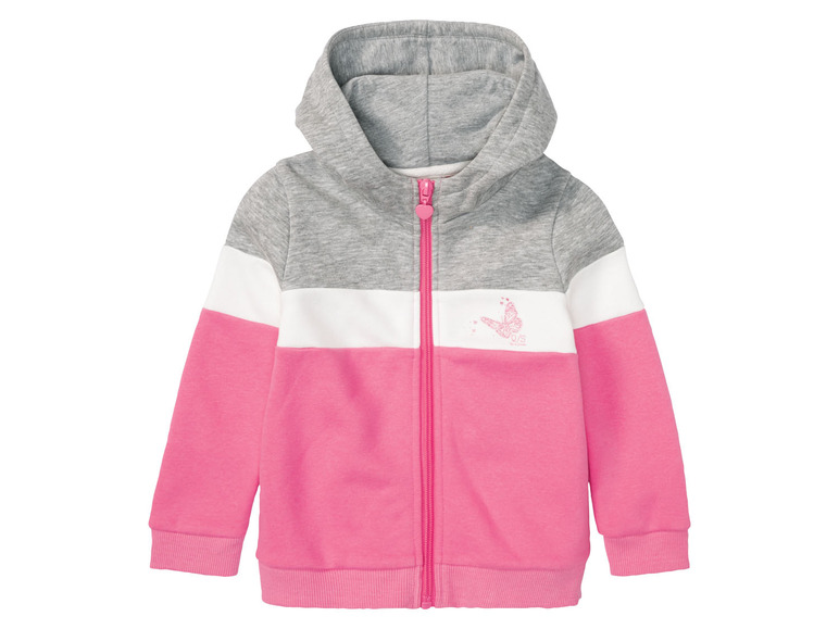 Rosa Mädchenjacke mit Kapuze in Streifen