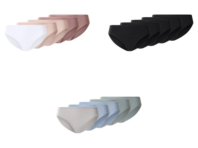 Multipack Damenunterhosen in Weiß, Schwarz und verschiedenen Pastellfarben.