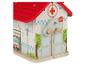 Holzspielzeughaus, Krankenhaus, Krankenwagen, Kinderspiel.