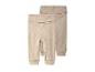 Zwei Paar beige Babyhosen mit breitem Bund