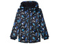 Eine blaue Kinderjacke mit Roboter-Print.