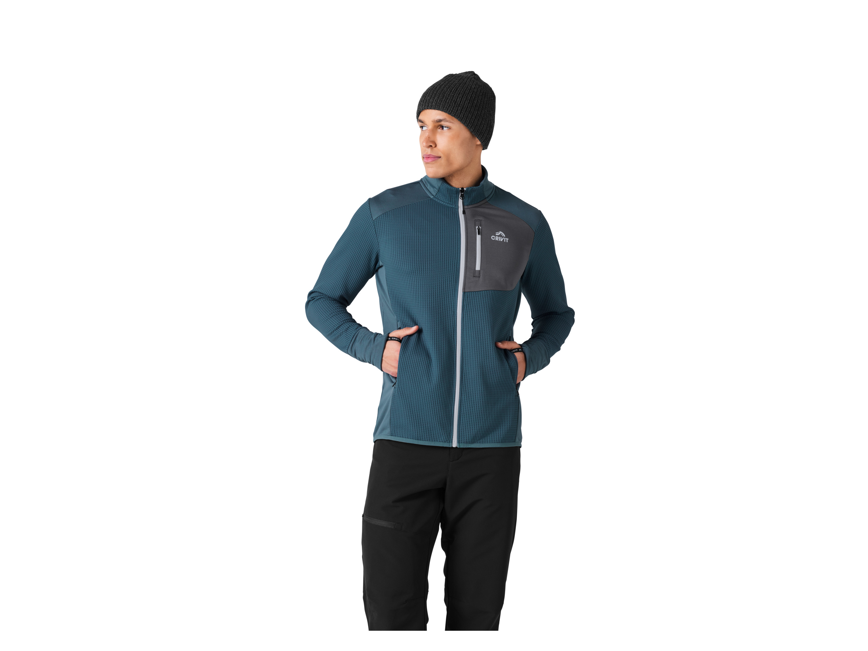 CRIVIT Herren Premium Funktionsjacke (Blau, M (48/50)) – Bild 2 von 3