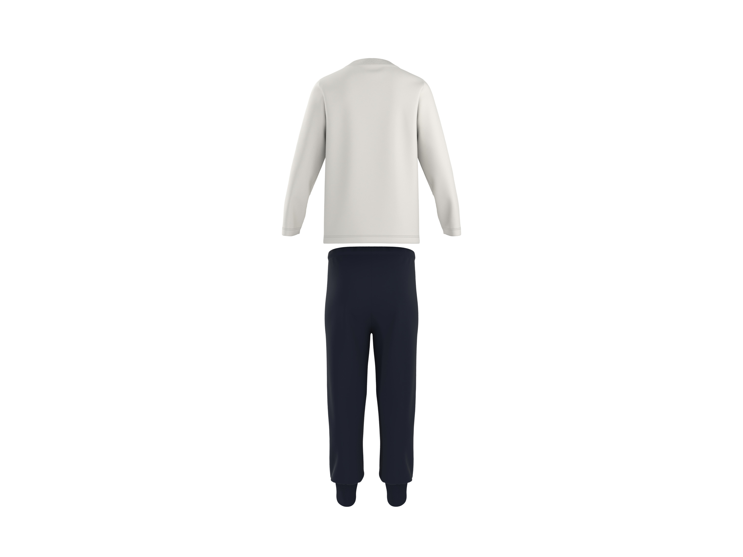 LUPILU® Kleinkinder Pyjama (weiß/navy, 110/116) – Bild 3 von 4