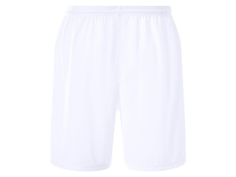 Weiße Sporthose mit elastischem Bund.