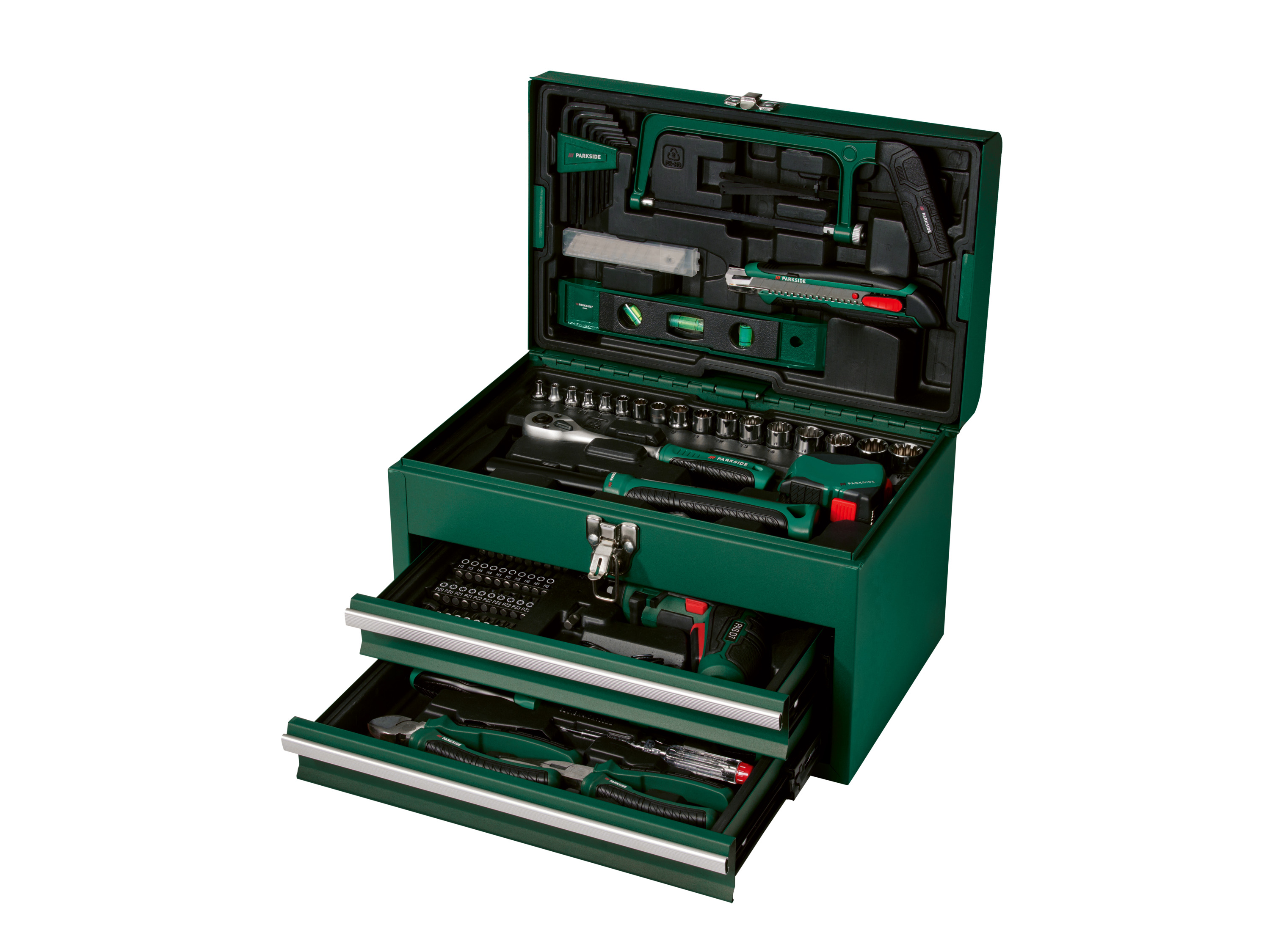 PARKSIDE® Werkzeugkoffer mit 4 V - Akkuschrauber »PWBM A1«, 92-teilig – Bild 3 von 4