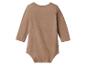 Hellbrauner Baby-Body mit langen Ärmeln und Rundhalsausschnitt