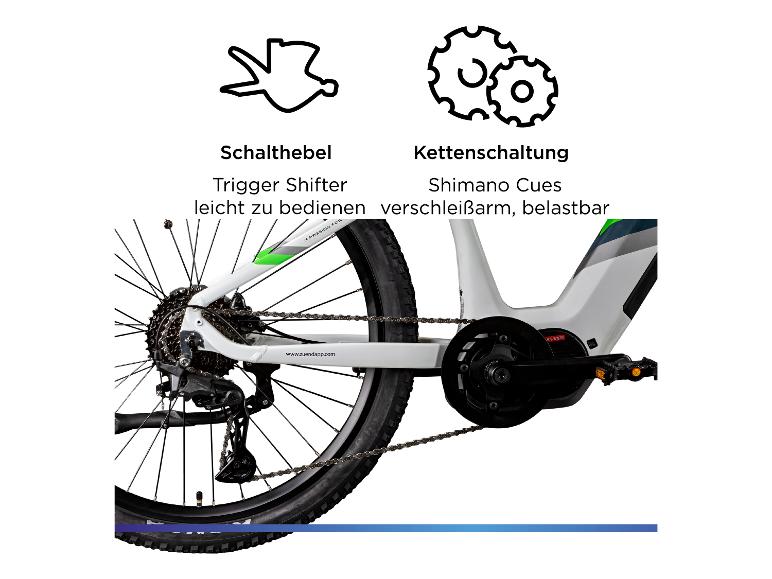 Fahrrad mit Triggerschalter und Kettenschaltung, einfach zu bedienen und langlebig.