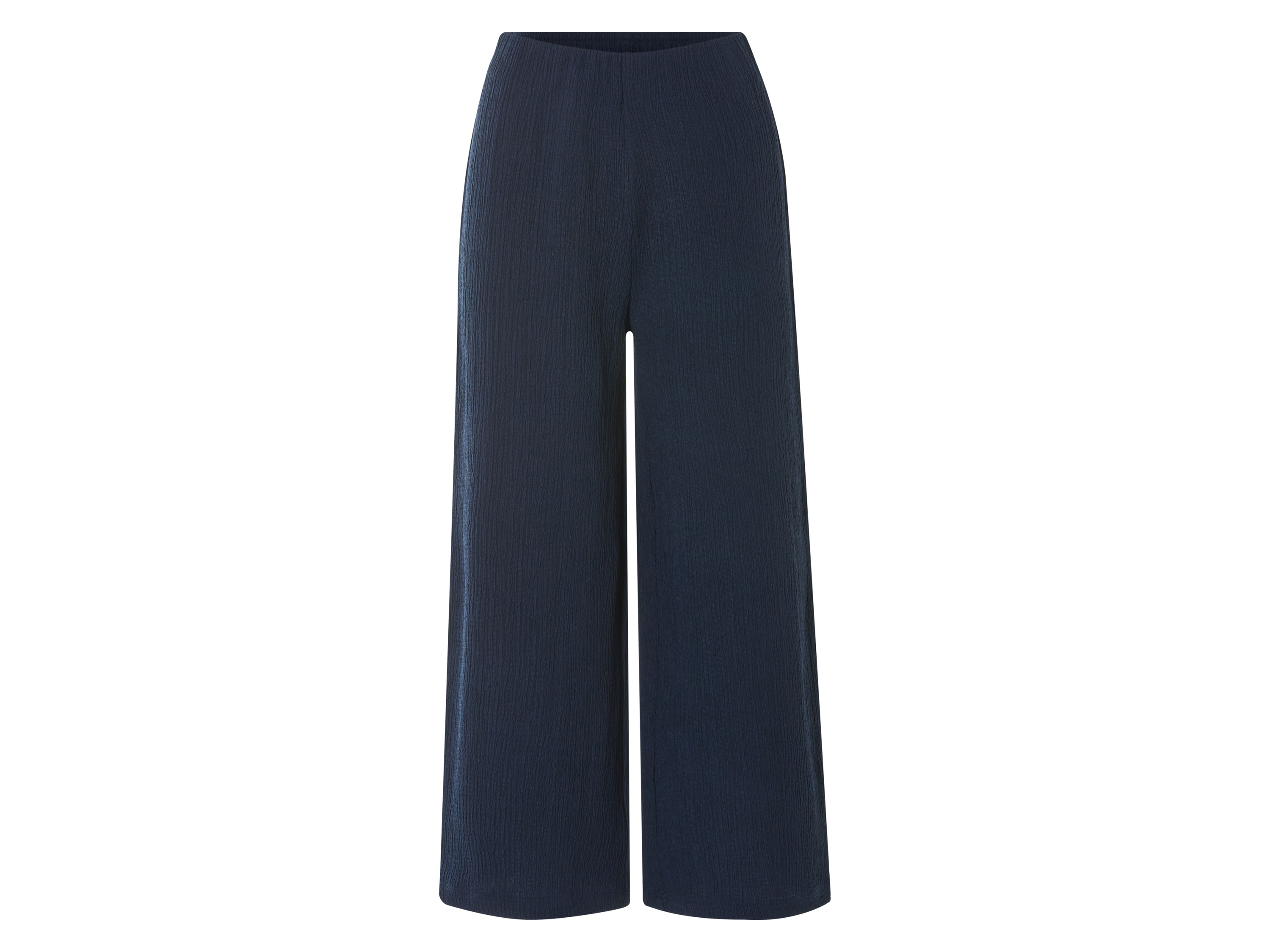esmara® Damen Hose Wide Leg 7/8 (navy, L (44/46))““ | elastischer Gummizugbund Passform: – Schnitt: weites Bein Leibhöhe: hoch Länge: 7/8-Länge Material: Polyester recycelt, 1 % Elasthan Lycra® Pflegehinweis: waschen bei max. 40 °C pflegeleicht nicht bleichen nicht im Wäschetrockner trocknen nicht bügeln nicht trockenreinigen Größe: XS 32/34 – L 44/46 Meine Lidl-Größe – so einfach geht es Deine Größe findest du in der Lidl-Größentabelle . Oeko-Tex® Standard 100 Geprüft auf Schadstoffe Zertifizierungsnummer: 09.0.68536 Hohenstein Htti Standard 100 by Oeko-Tex® ist die weltweit bekannteste, unabhängige Zertifizierung schadstoffgeprüfter Textil- und Lederprodukte aller Art – vom Garn und den Stoffen bis hin zum gebrauchsfertigen Artikel. Das Label bestätigt