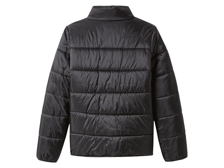 Schwarze Steppjacke von hinten.