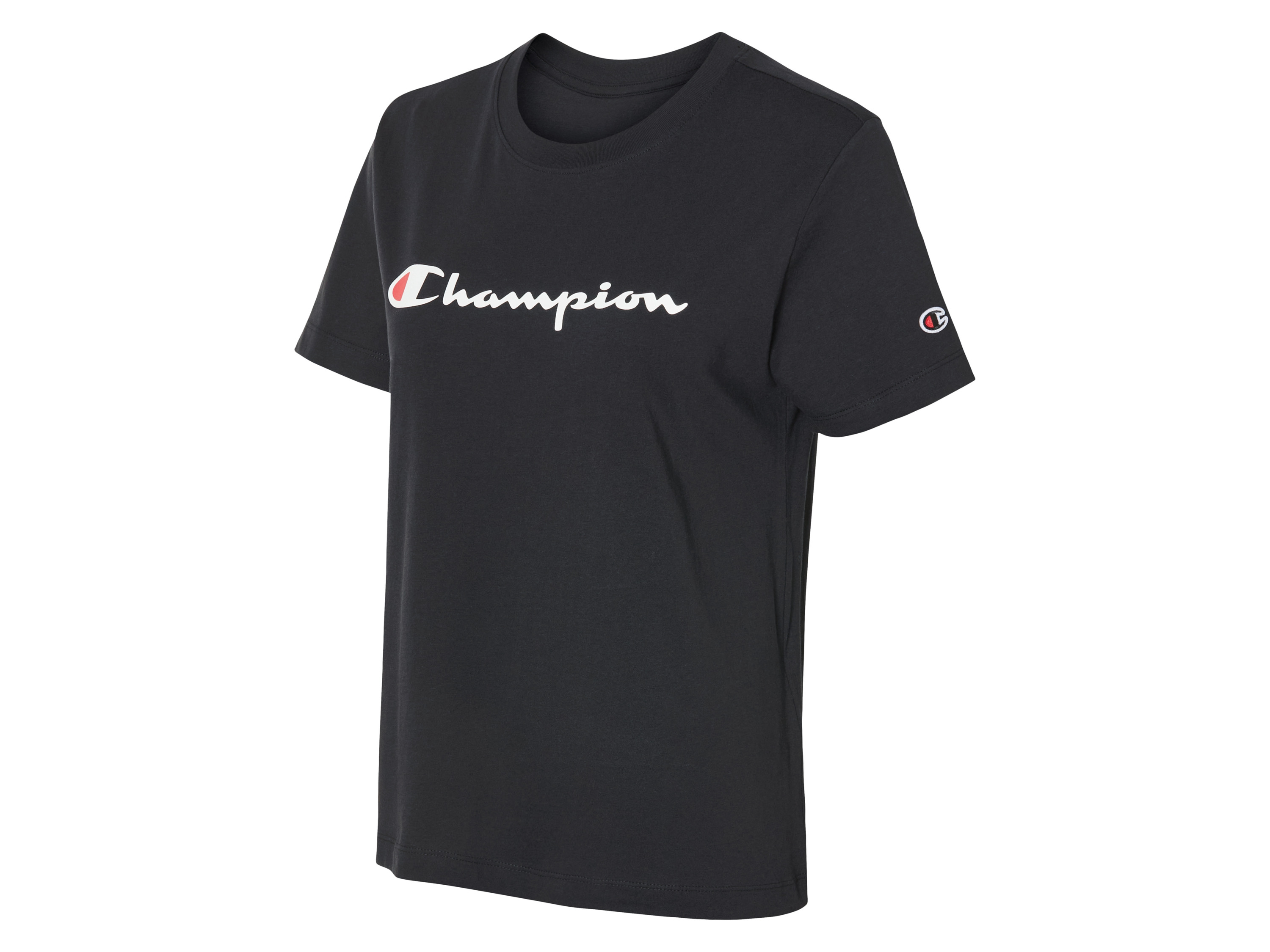 Champion Damen T-Shirt (Schwarz, S)““ | bequemer Schnitt und Funktionalität Ausschnitt: Rundhalsausschnitt Material: Baumwolle Pflegehinweis: – Größe: S – XL““