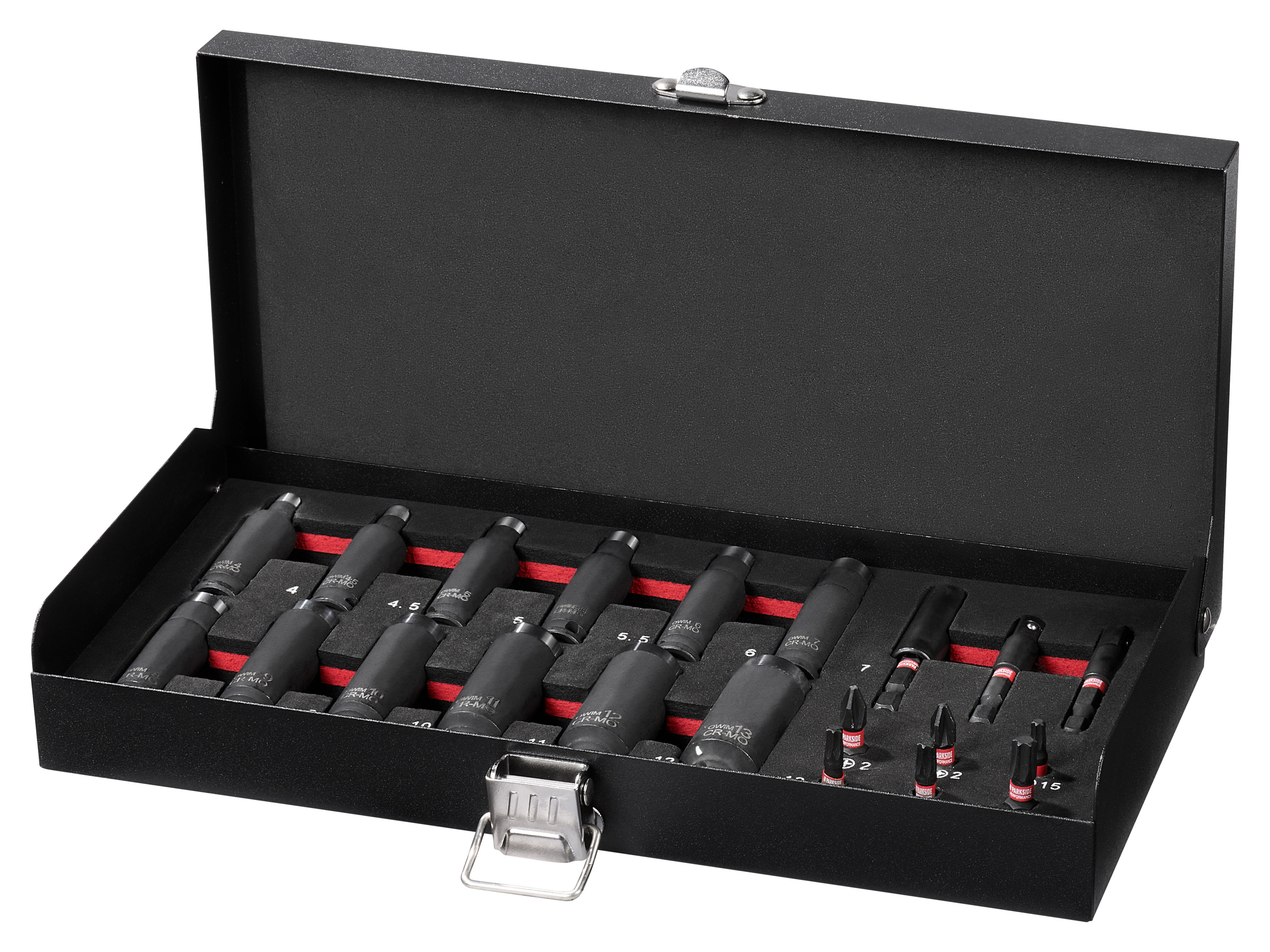 PARKSIDE PERFORMANCE® Schlag-Steckschlüssel- und Bit-Satz, 21-teilig""