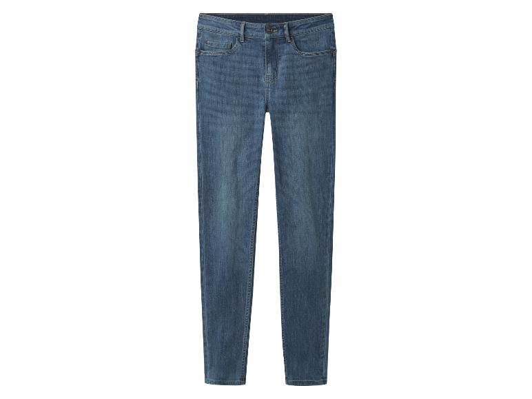 Blaue Slim-Fit-Jeans aus Denim mit hoher Taille.