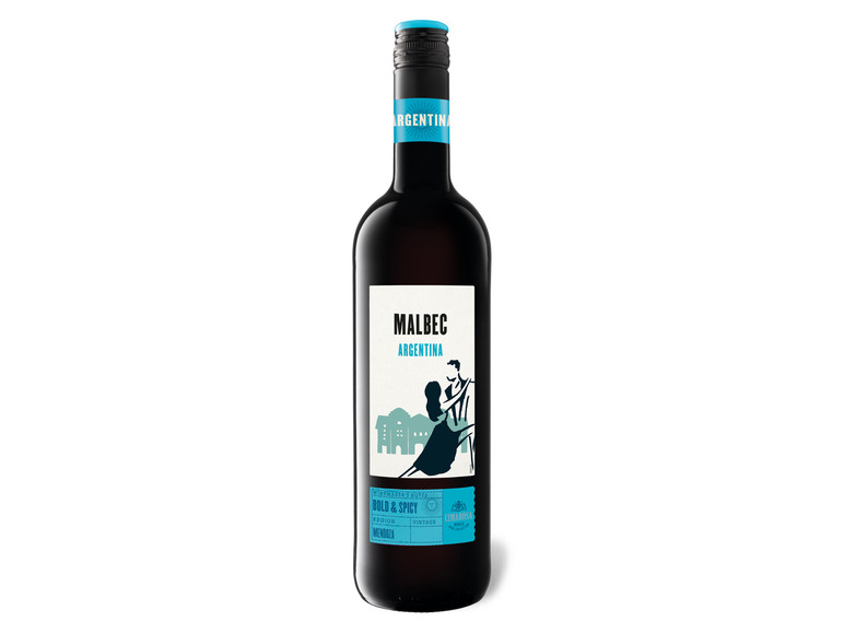 Eine Flasche Cimarosa Malbec Wein aus Argentinien.
