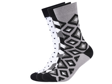 Fun Socks - Socken, 3 Paar, mit Geschenkbox (Black and White, 36-40)