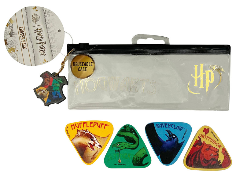 Harry Potter Radiergummis in einer transparenten Tasche mit Reißverschluss