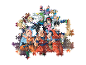 Unvollständiges Puzzle mit Zeichentrickfiguren im Manga-Stil.