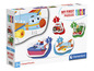 Clementoni Super Color Puzzles mit Flugzeug, Boot, Traktor und Zug.