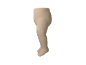 Beige Baby-Strumpfhose mit gerippten Beinen und Füßen, Seitenansicht.