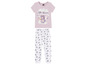 Peppa Pig Pyjama mit rosa Oberteil und weißen Hosen mit Sternen- und Mondmotiven.