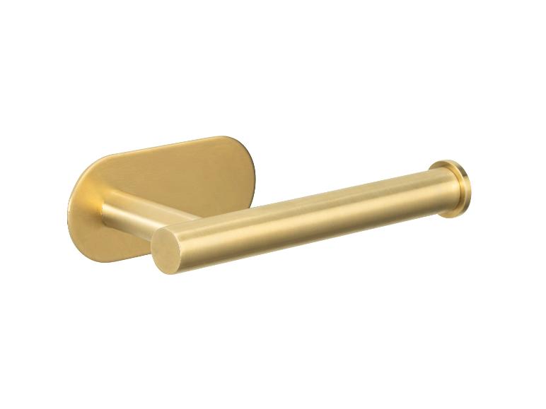 Goldener Toilettenpapierhalter.