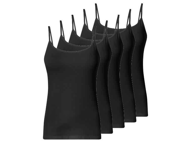 6er-Pack schwarze Damen-Spaghettiträger-Tops