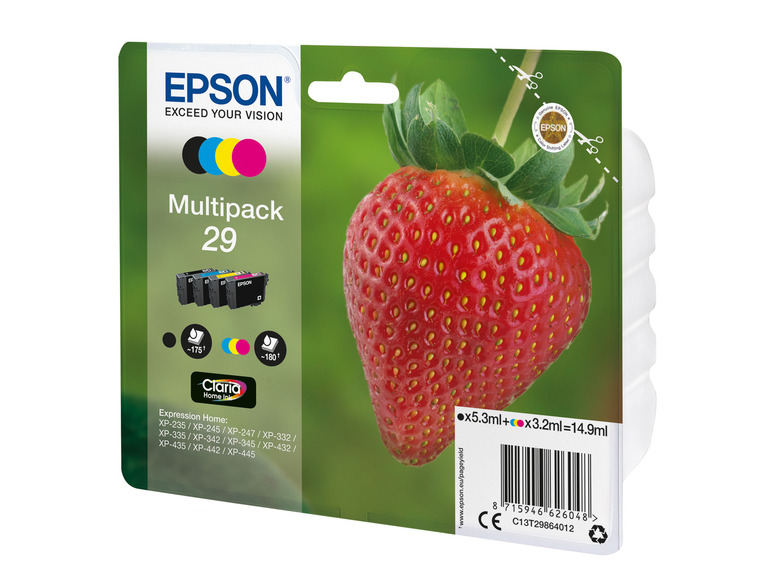 Gehe zu Vollbildansicht: EPSON »29« Erdbeere Multipack Tintenpatronen Schwarz/Cyan/Magenta/Gelb - Bild 2