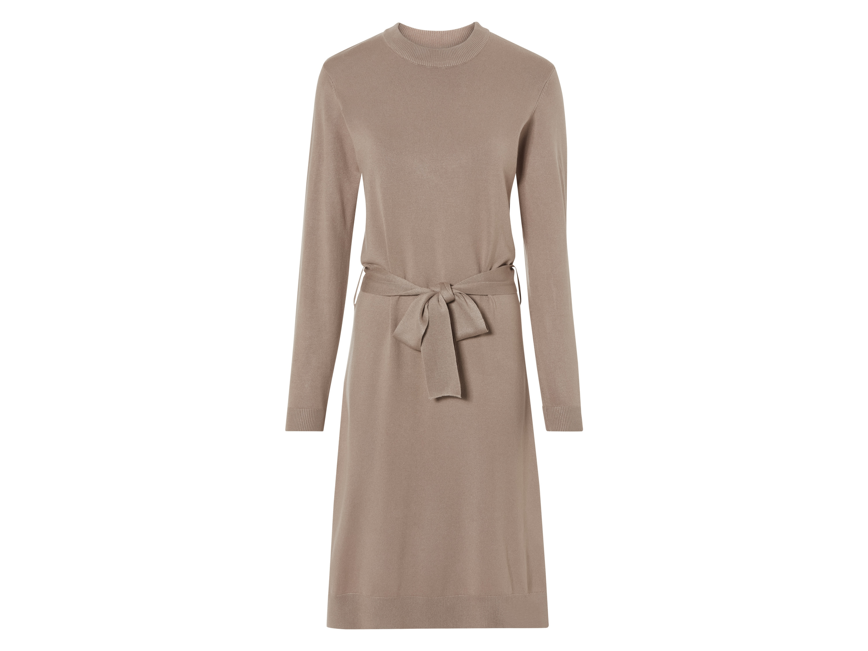 esmara® Damen Kleid (Beige, L(44/46))““ | Bündchen an Ärmel- und Saumabschluss, breites Bindeband in der Taille und Seitenschlitze Schnitt: – Ausschnitt: Rundhalsausschnitt Kragenform: – Ärmellänge: lang Länge: midi Material: Viskose Lenzing™ Ecovero Polyamid Pflegehinweis: waschen bei max. 30 °C Pflegeleicht nicht bleichen nicht im Wäschetrockner trocknen bügeln bis 110 °C Stufe 1. Kein Bügeln mit Dampf nicht trockenreinigen Größe: XS 32/34 – L 44/46 Meine Lidl-Größe – so einfach gehts Deine Größe findest du in der Lidl-Größentabelle . Oeko-Tex® Standard 100 Geprüft auf Schadstoffe Zertifizierungsnummer: 2014Ok0678 Aitex Standard 100 by Oeko-Tex® ist die weltweit bekannteste, unabhängige Zertifizierung schadstoffgeprüfter Textil- und Lederprodukte aller Art – vom Garn und den Stoffen bis hin zum gebrauchsfertigen Artikel. Das Label bestätigt