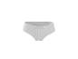Weißer gerippter High-Waist-Damen-Slip auf weißem Hintergrund