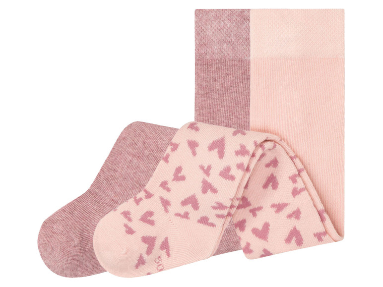 Zwei Paar rosa Socken mit Herzchenmuster