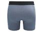Graue Herren-Boxershorts mit schwarzem Bund, Rückansicht.