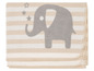 Beige Decke mit einem grauen Elefanten und Sternen