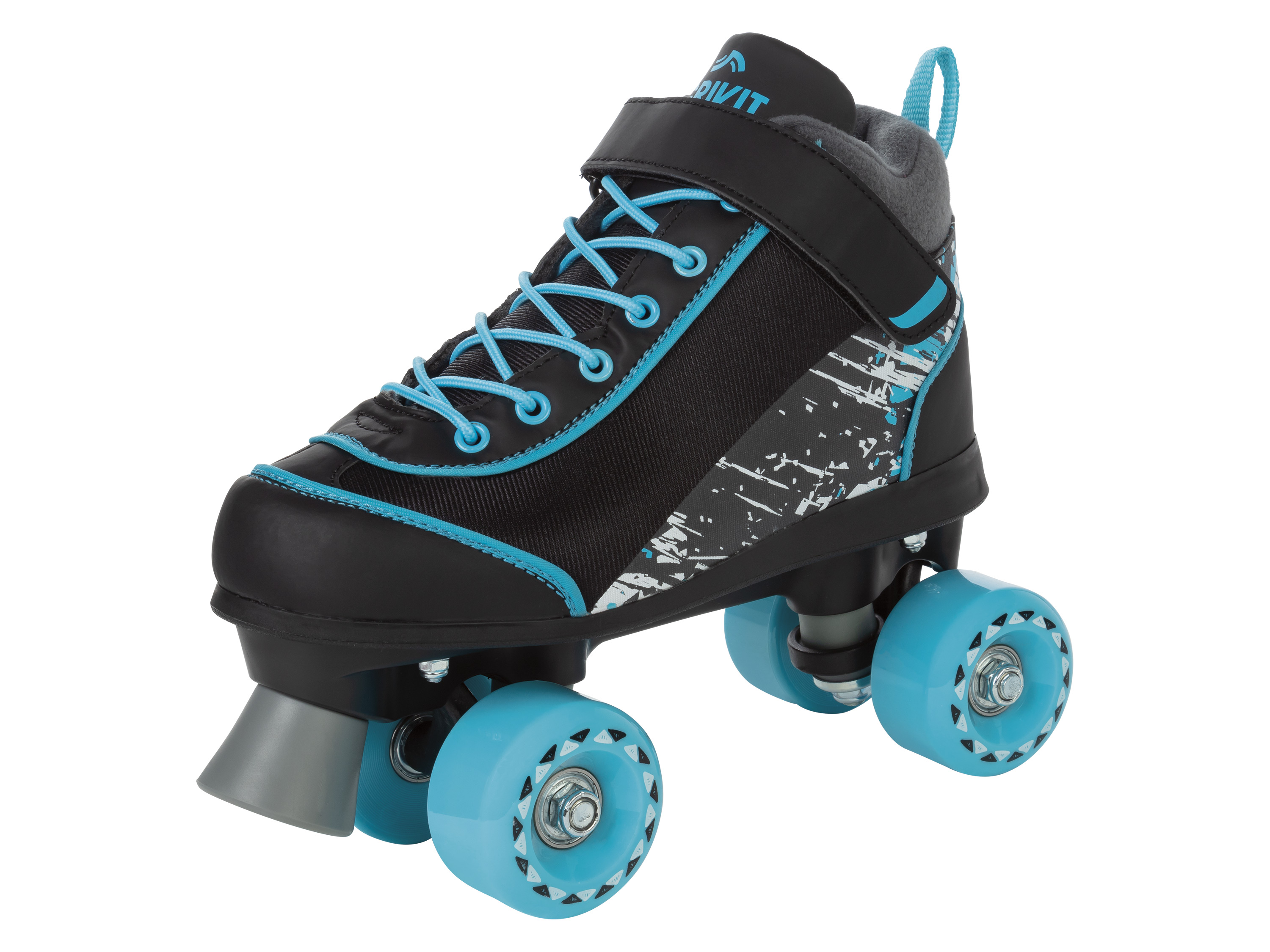 CRIVIT Kinder Rollschuhe (35/36, schwarz/weiß/blau) | 04055334707893