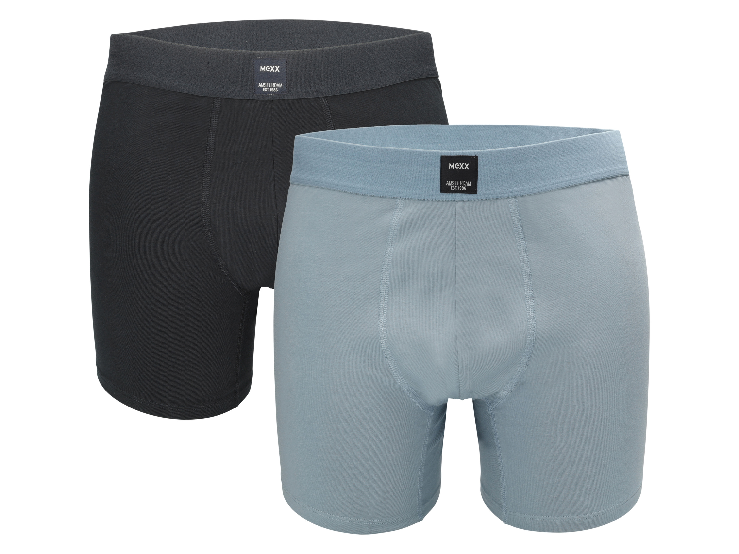MEXX Herren Boxer, 2er-Pack (navy/graublau, M)
